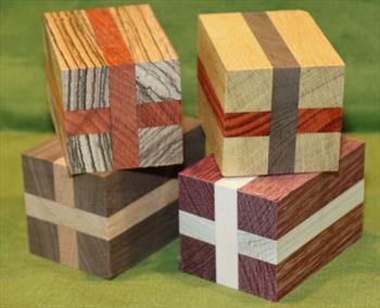 Blank #744 - Four Segmented Turning Blanks ~ 2" x 2" x 3 1/4" ~ $24.99